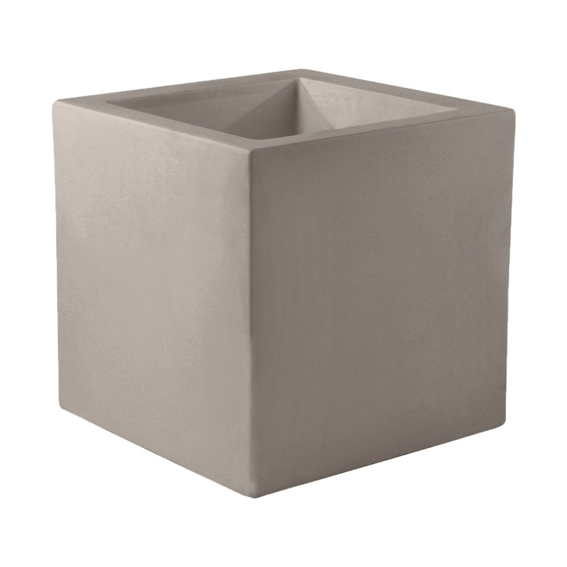 Cube - Pot à fleurs haute résine - Basic, Taupe, H 23,5 po x l 23,5 po x P 23,5 po