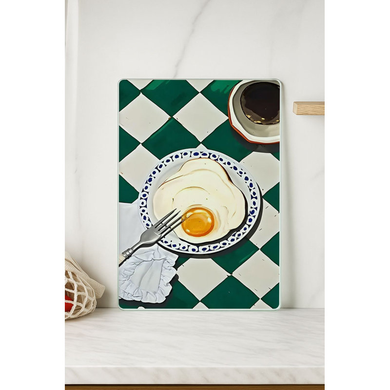 Durable Tempered Glass Cutting Board, 7.9 x 11.8 inches | 100% Antibacterial, Non-Slip Silicone Feet | Easy Clean Surface, Perfect for Food Prep & Kitchen Use, Not Dishwasher, Microwave, or Oven Safe