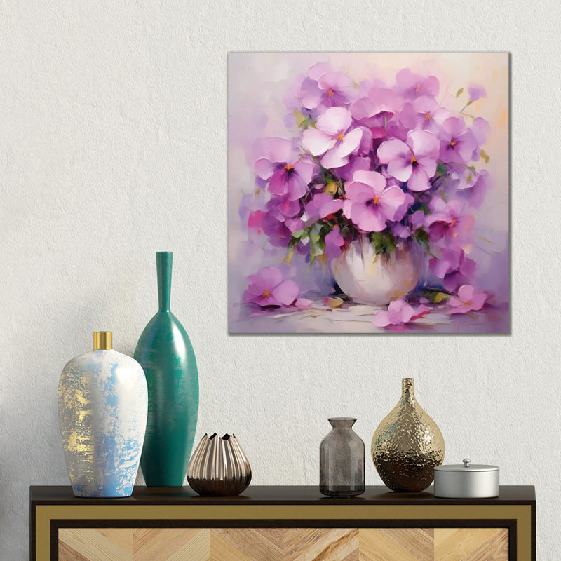 Lilas Violas - reproduction d'art murale encadrée, H 18 po x l 18 po, Toile tendue, Ne s’applique pas
