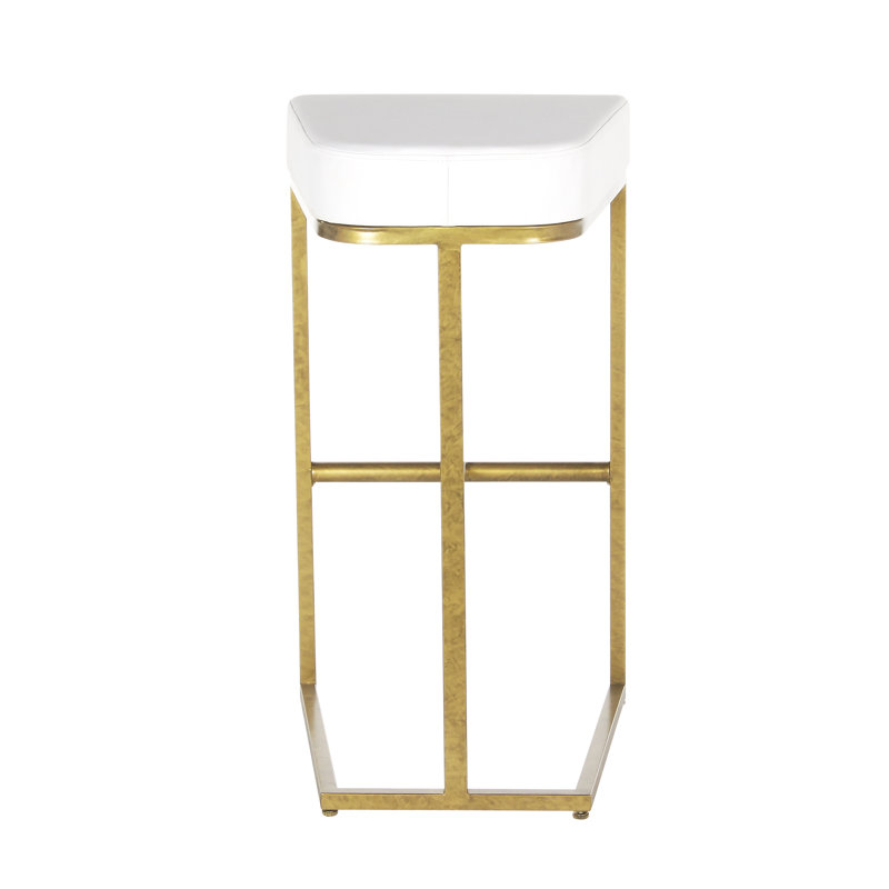 Patti's Stool, White, Counter Stool (26'' Seat Height), Royal Gold