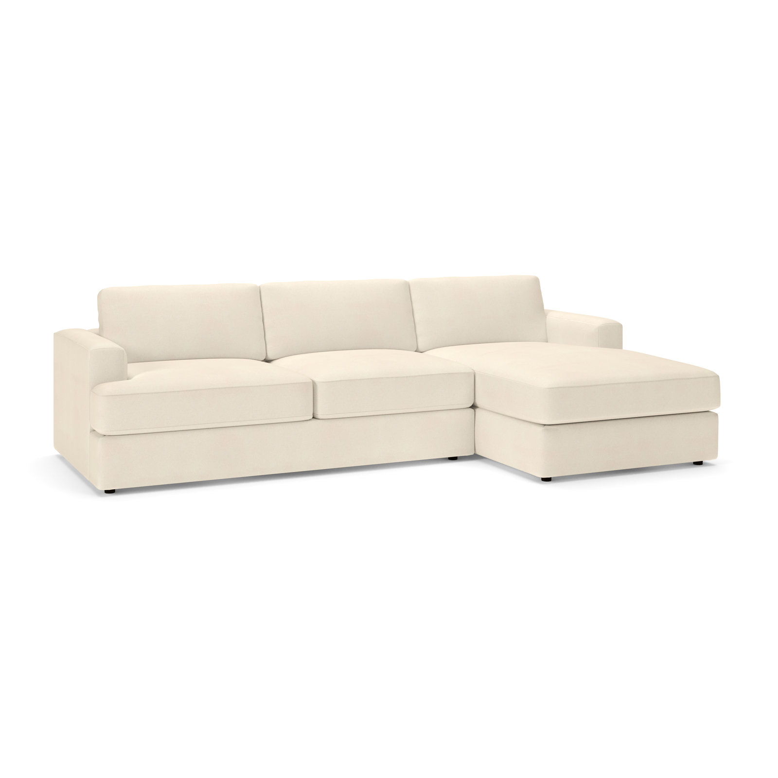 Cayden Sectional with Chaise, Bayou Natural Canvas, Right Hand Facing