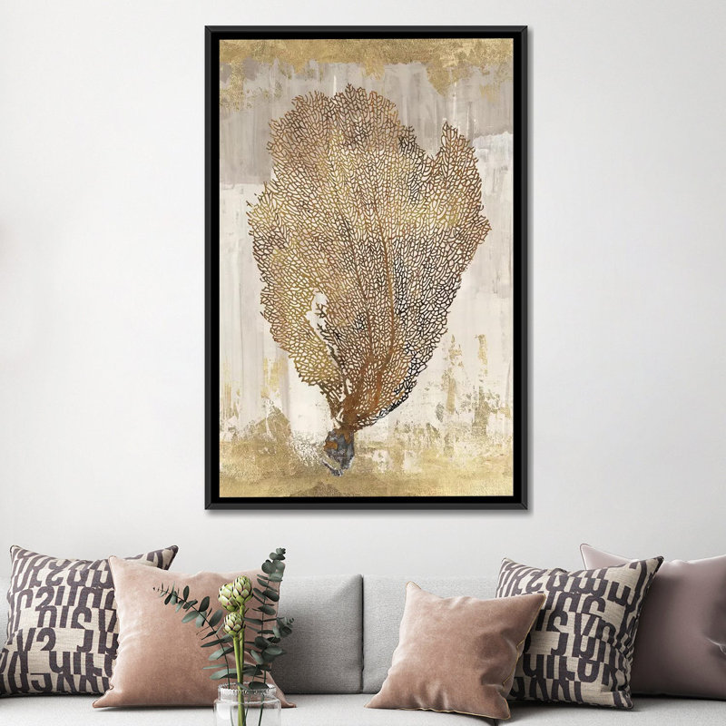 « corail splendor iii », impression sur toile, H 26 po x l 18 po x P 1,5 po, Toile avec cadre flottant noir, Pas de tapis