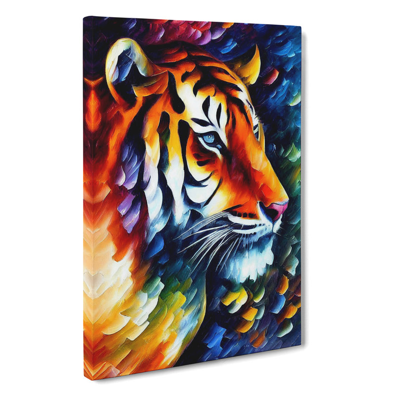 XV1022-4690X Tiger Portrait No.3 - Print, Wrapped Canvas, 50cm H x 35cm W, No Matte