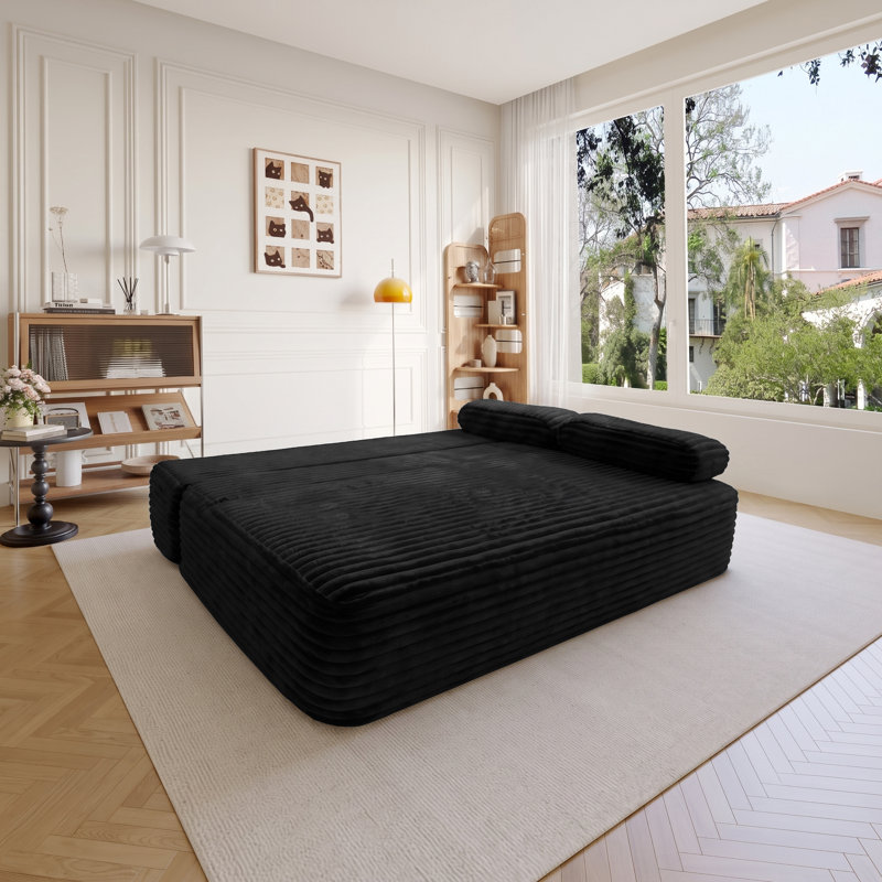 Canapé-lit Boneless Frameless 2-en-1 convertible, Noir