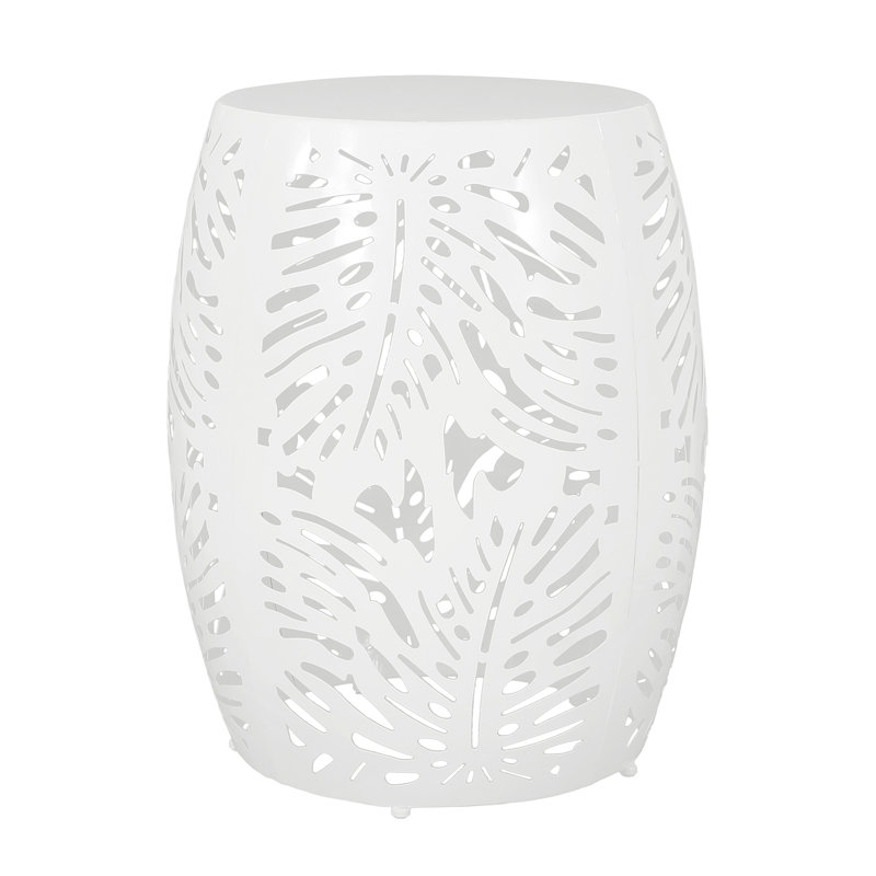 Metal End Table -Large, White