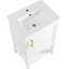 Meuble-lavabo blanc de 20 po avec lavabo, porte d'armoire à fermeture douce, support de rangement et tablette ouverte, bois massif, style moderne pour les petites salles de bain