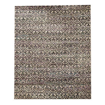 Tapis moderne en soie noué à la main 8 x 10