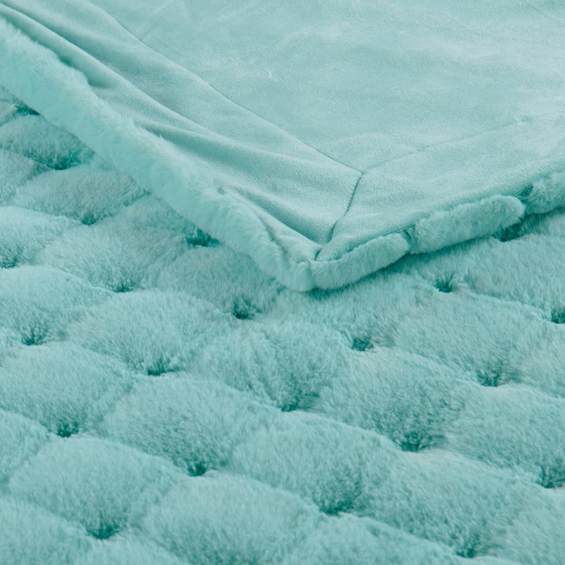 Throw Blanket, Bleached Aqua