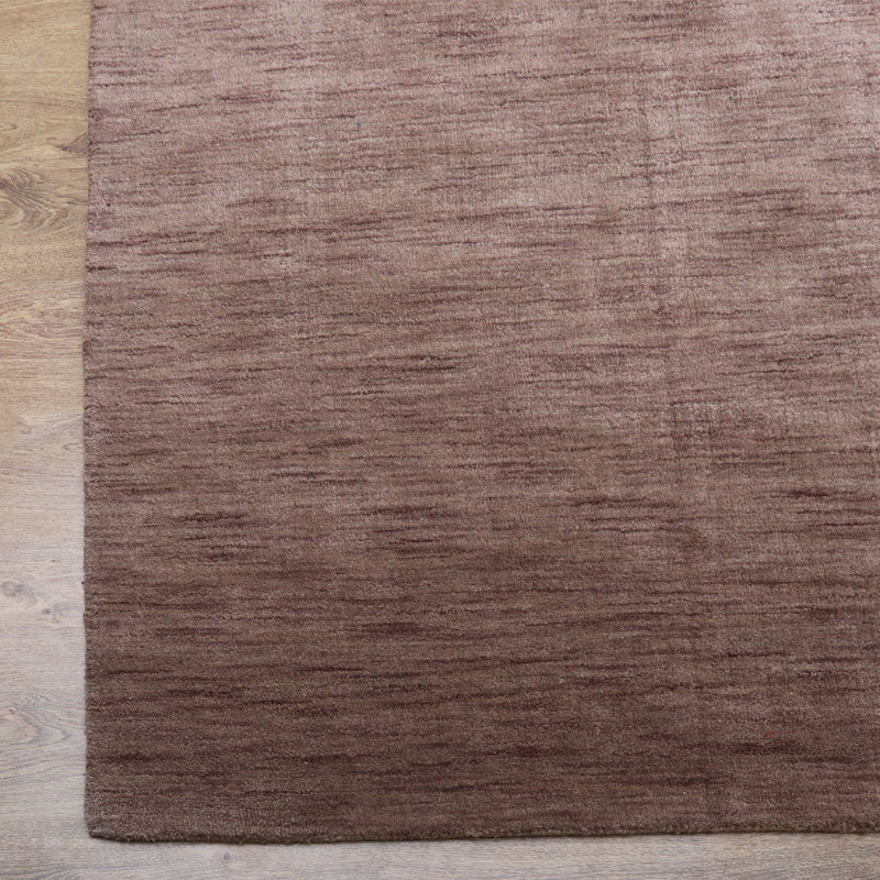 Tapis Manns en laine tissée à la main, écologique - 122 x 183 cm, rectangulaire, brun clair, uni, épais et à poils longs, antidérapant, idéal pour le salon et la chambre.