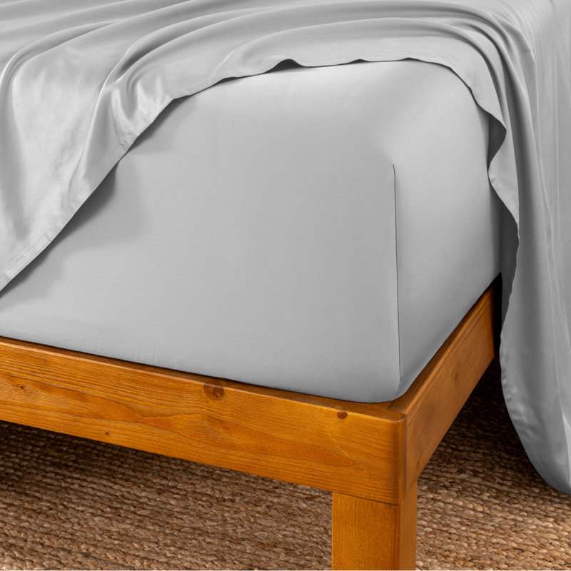 Rayon from Bamboo Fitted Sheet, King Fitted Sheet, Cloud Grey