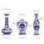 Ensemble de 3 vases bleus et blancs en céramique