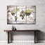 «Aged World Map XXX III», ensemble de 3 reproductions sur toiles par Jorge S-1115412744