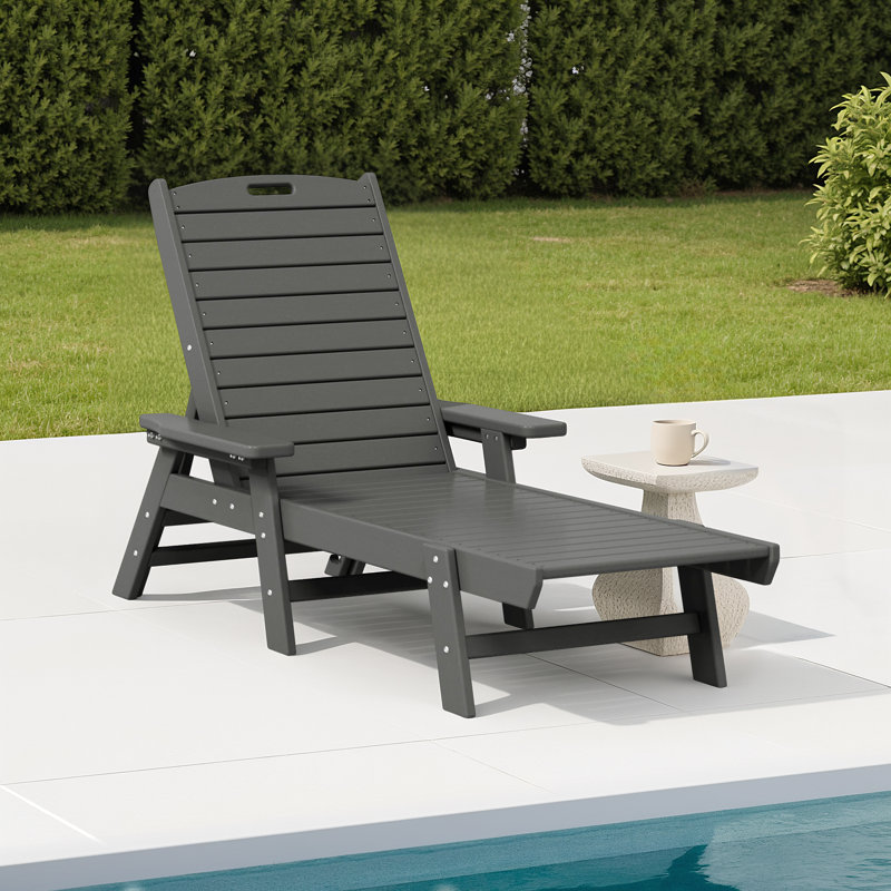 Chaise longue simple inclinable Laguna, gris