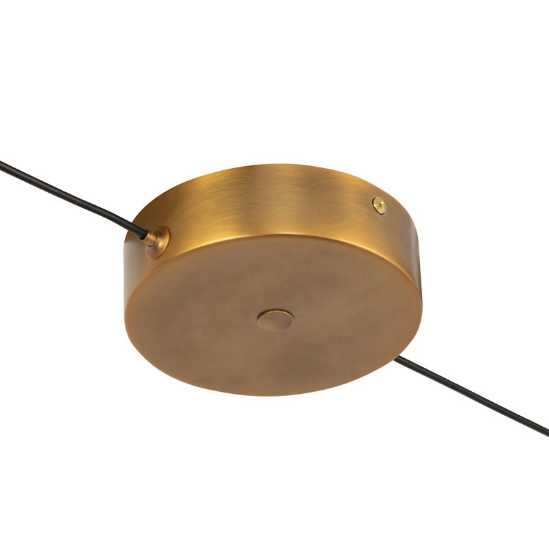 Nio 45-in Black dimmable LED Linear Pendant, Antique Brass