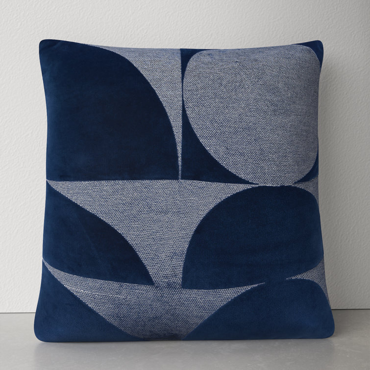 Edgar Square 100% Cotton Pillow Cover AllModern Color: Dark Blue, Fill Material: Polyester/Polyfill, Size: 22'' x 22