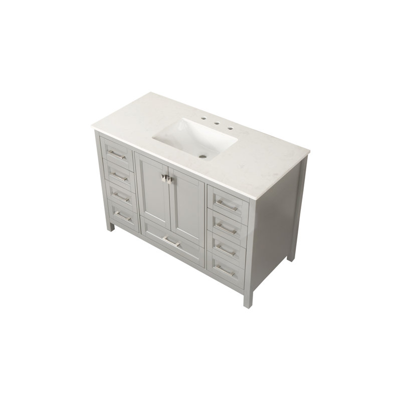 Ensemble de meuble-lavabo avec meuble-lavabo de comptoir en marbre