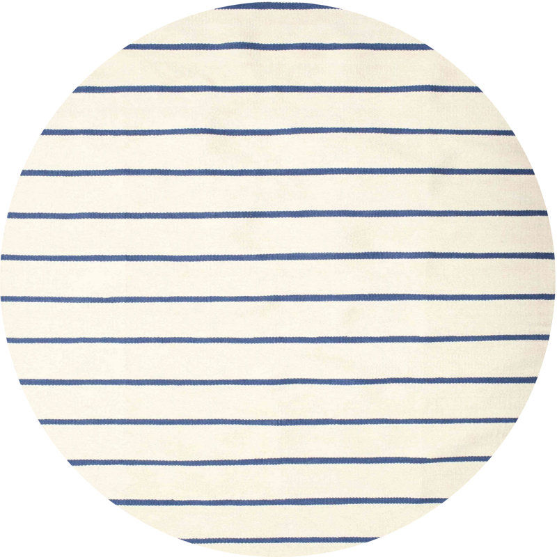 Striped Indoor Rug, Round 7'