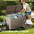 150 Gallon All-Weather Outdoor Deck Box with Wheels - Sturdy Aluminum Alloy Frame, Waterproof Moisture-Proof Mildew-Proof Storage Box for Yard, Basement. Brown-124835871-119696243