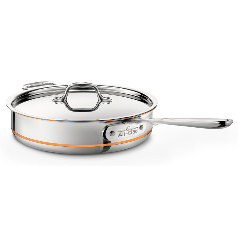 Silver Copper Core 3-Quart Nonstick Saute Pan with Lid