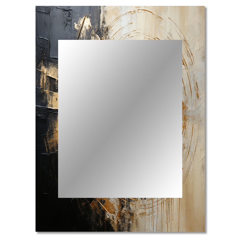 Minimalism Vortex Poteries - Abstract Spirals Unique Mirror, Modern Large Wall Mirror, Printed Metal Art, 40" x 30"