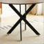 Table de salle à manger Mid-Century ronde en bois aggloméré pour 4 à 6 personnes avec pieds en métal stables et conception polyvalente, idéale pour les repas et les loisirs