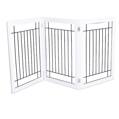 BirdRock Home 3-Panel Wooden Dog Gate, White