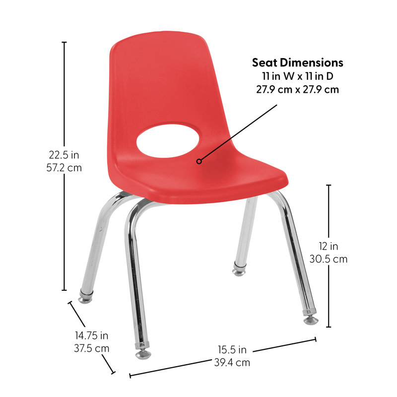 Chaise de classe empilable, Rouge