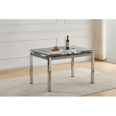 Grande 6-Seater Grey Sintered Stone Extending Dining Table