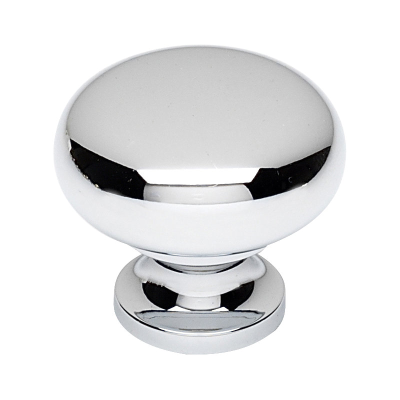 Mushroom Knob, Polished Chrome