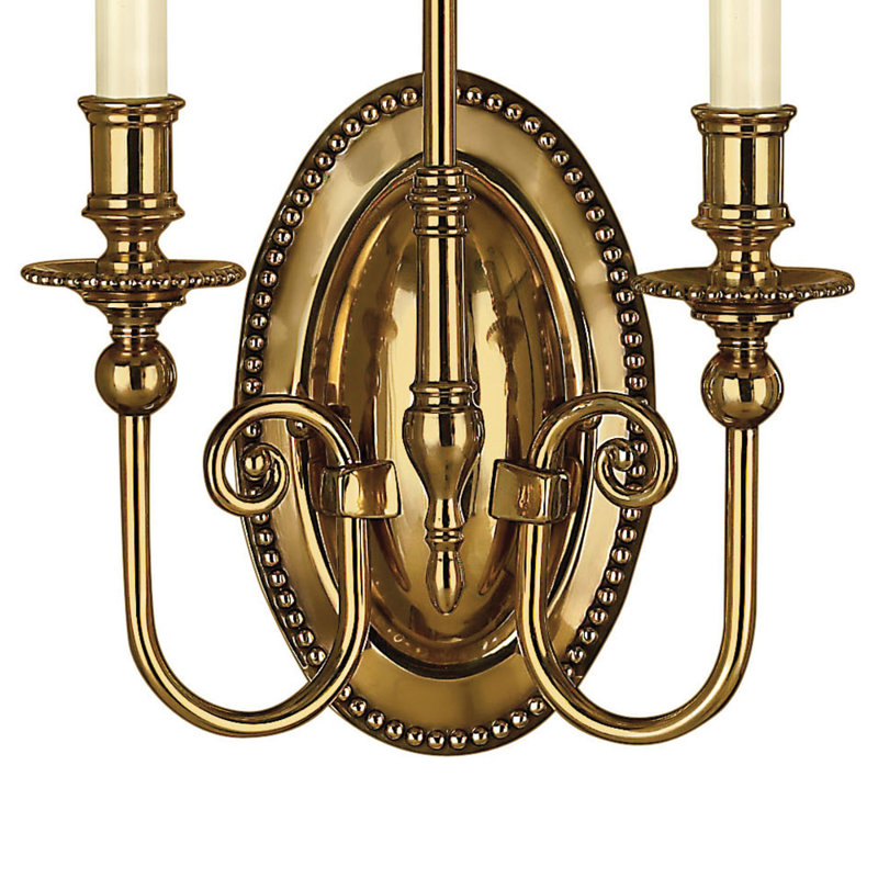 Cambridge 2-Light Candle Wall Sconce, Burnished Brass
