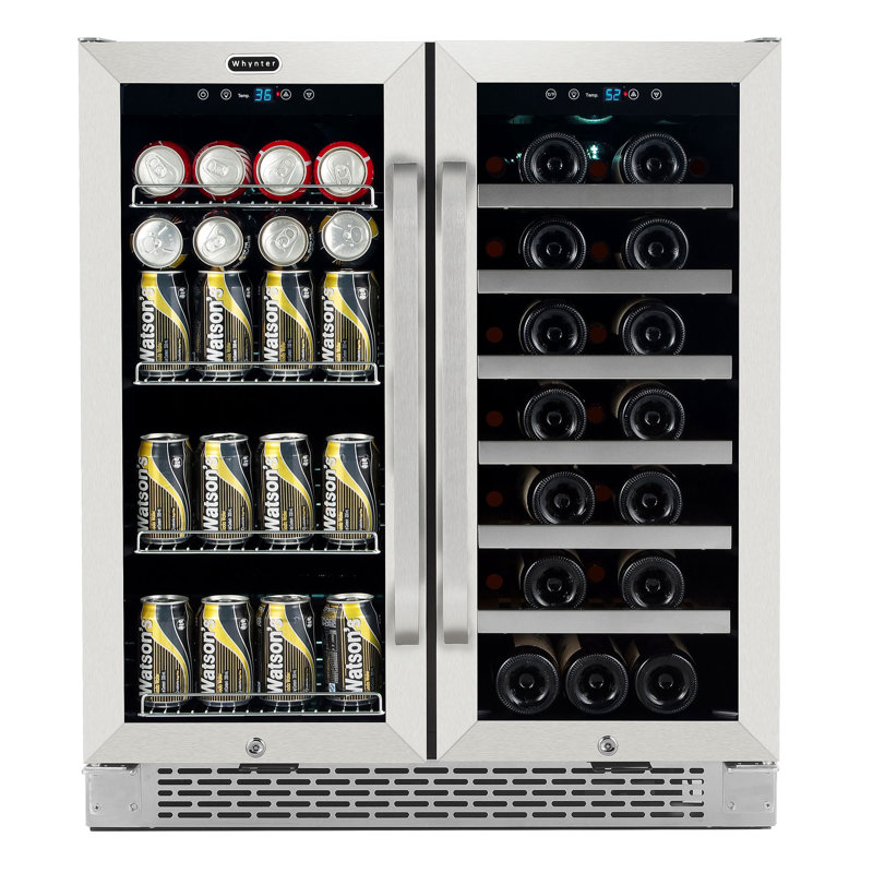 Whynter 30'' width 33 Bottle and 112 Can Dual Zone Built-In Wine & Beverage Refrigerator