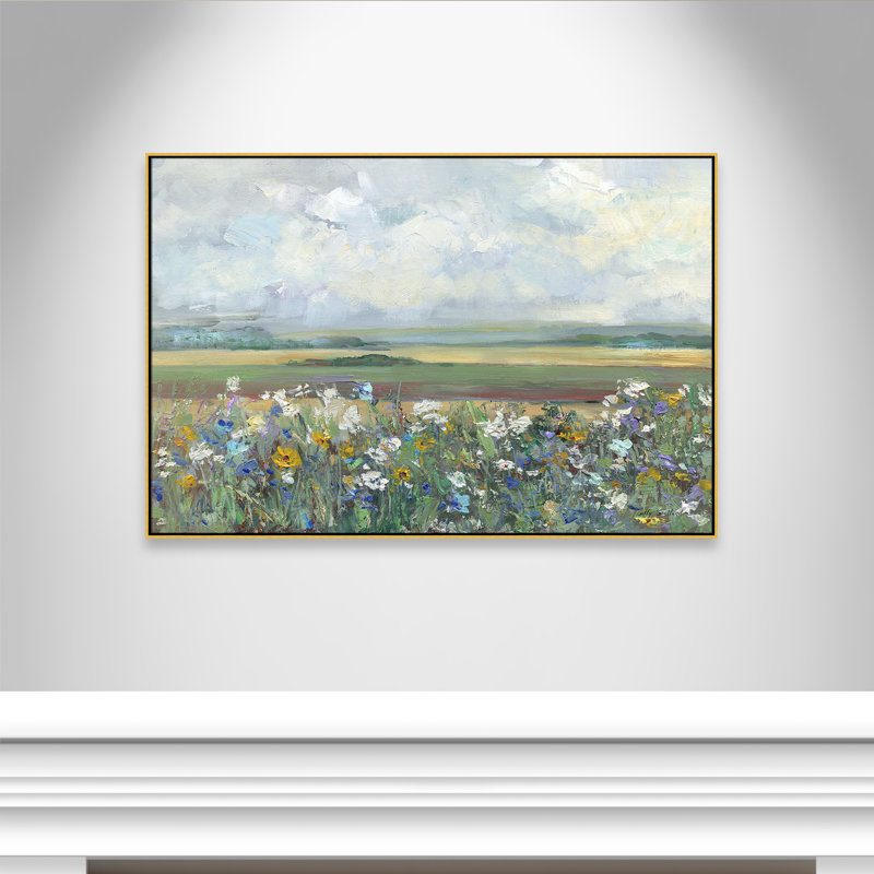 «Swampscott Far Afield Print» par Sally Swatland, H 41,5 po x l 61,5 po, Doré