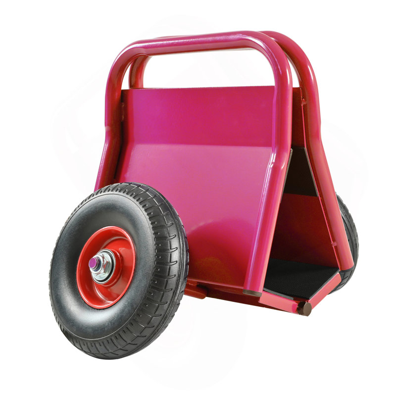 Chariot à panneau ultra-lourd 1000 lb, deux poignées superbes, pneus en caoutchouc solide de 10 po, mouvement tout-terrain pour les plaques de plâtre lourdes et le matériau de la porte (rouge)