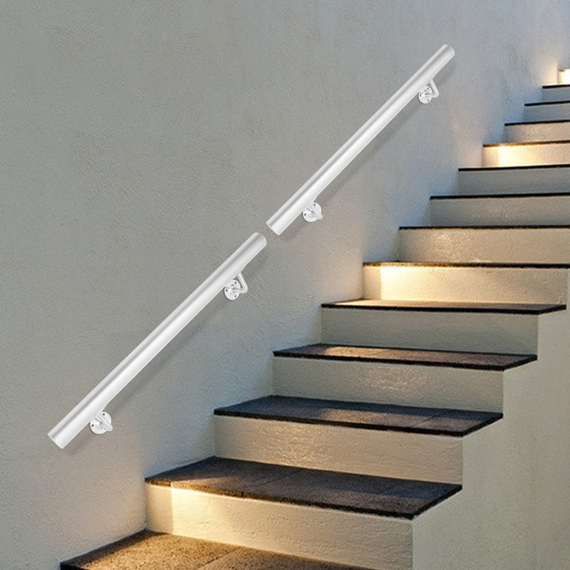 Rampe d'escalier, rampe d'escalier murale, rampe d'escalier en acier inoxydable, H 5,75 po x l 29,92 po x P 3,68 po