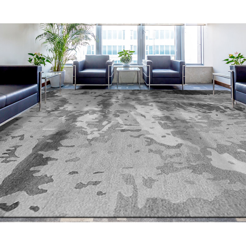 TRENB1148WHGY Abstract Area Rug, Rectangle 12' x 15'