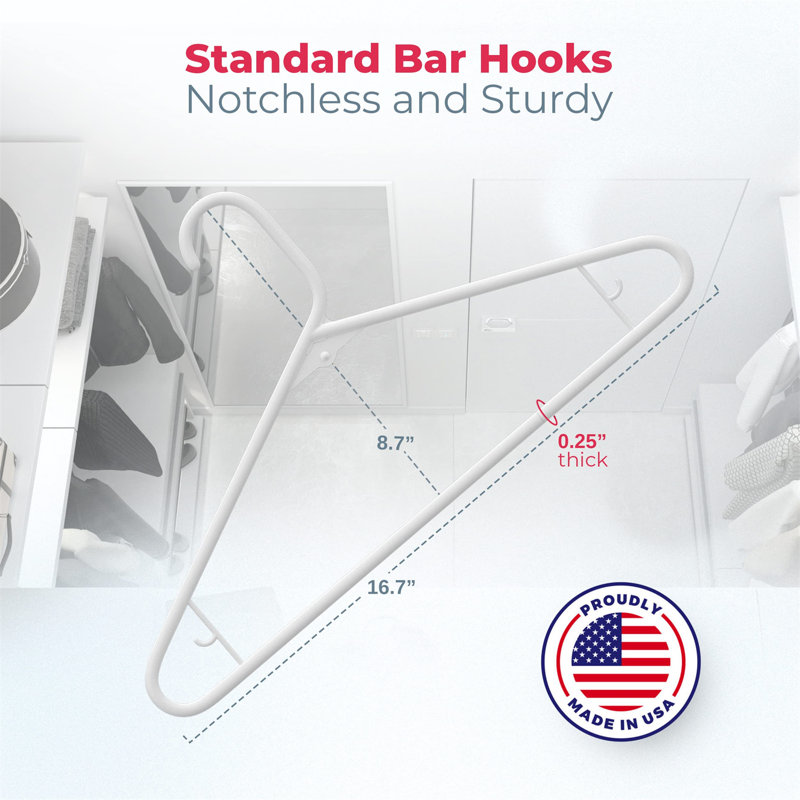 White Heavy Duty Non-Slip Plastic Clothes Hangers, 30-Pack