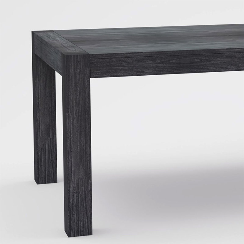 Ashantee Solid Wood Solid Wood Top Four Leg Dining Set, Dark Gray, 9