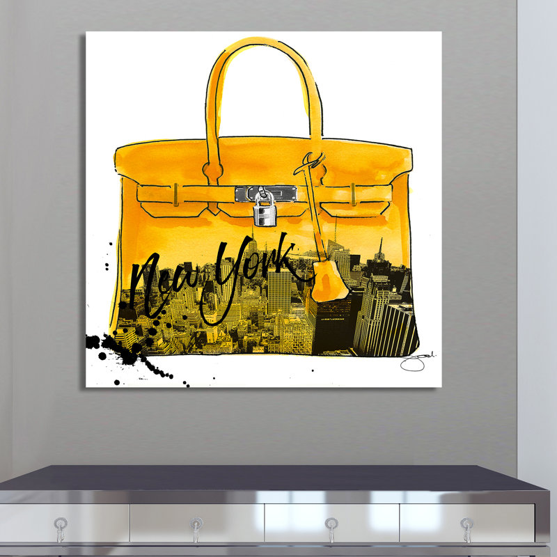 « yellow new york », impression, H 28 po x l 28 po x P 1,5 po, Toile tendue