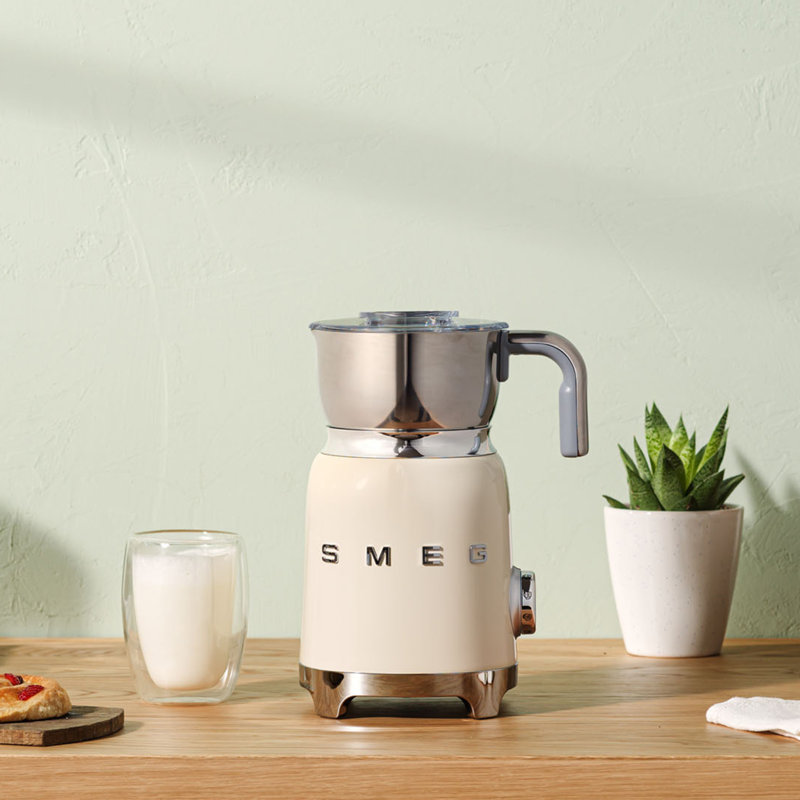 Cream Retro Stainless Steel Electric Milk Frother