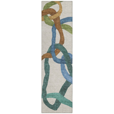 Machine Washable Indoor/Outdoor Lanning ACN2394 Abstract Rug