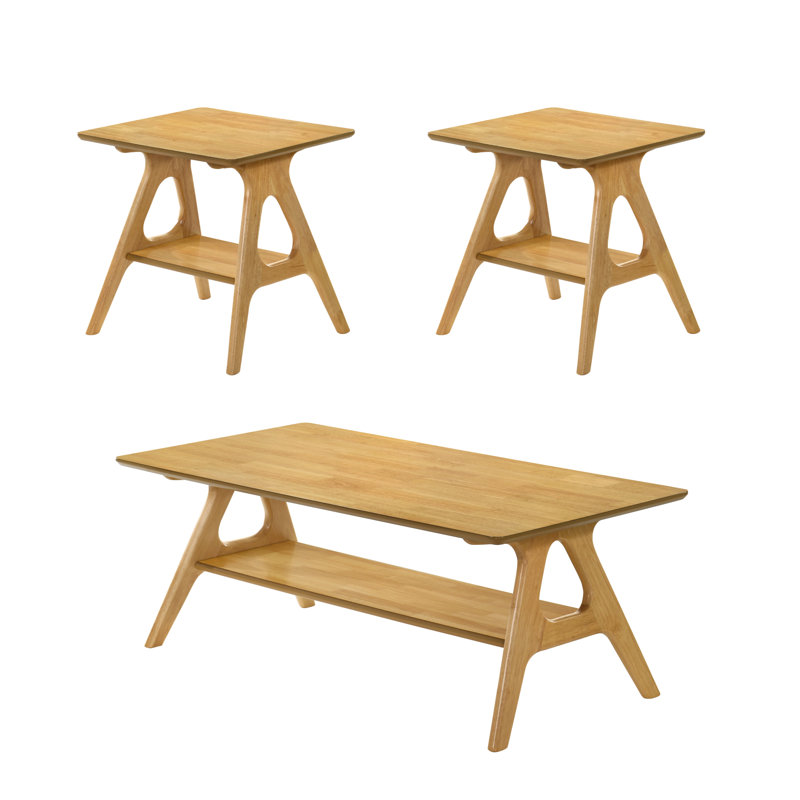 Ensemble de tables basses 3 pièces Lamotte, Chêne naturel