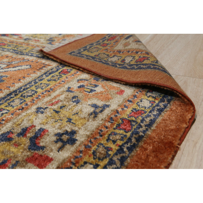 Brown Hand Knotted Area Rug, Rectangle 9' x 12'