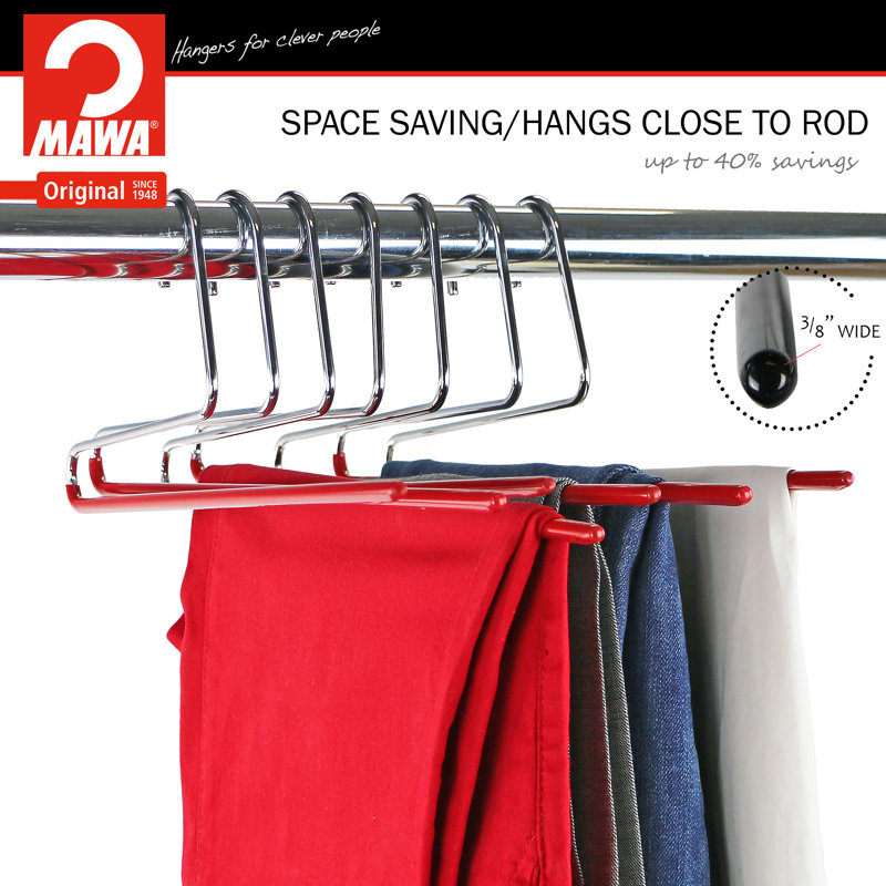 Cintre standard en métal antidérapant pour jupe / pantalon, Rouge
