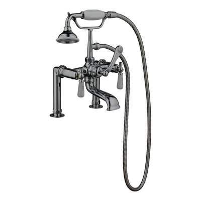 3 Handle Bathroom Clawfoot Tub Faucet with Diverter