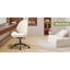 Fauteuil de bureau pivotant en chenille sans accoudoirs avec roulettes, coussin double couche et fonction berçante pour le bureau à domicile-810498453