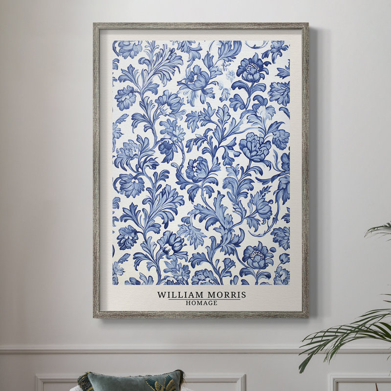 WM MORRIS Series DCII Framed Print - Solid Wood, 11" H x 9" W