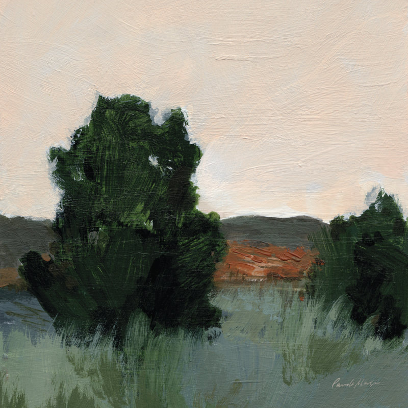«Desert Green Crop» par Pamela Munger - Peinture, Imprimé avec cadre blanc, Pas de tapis, H 12 po x l 12 po