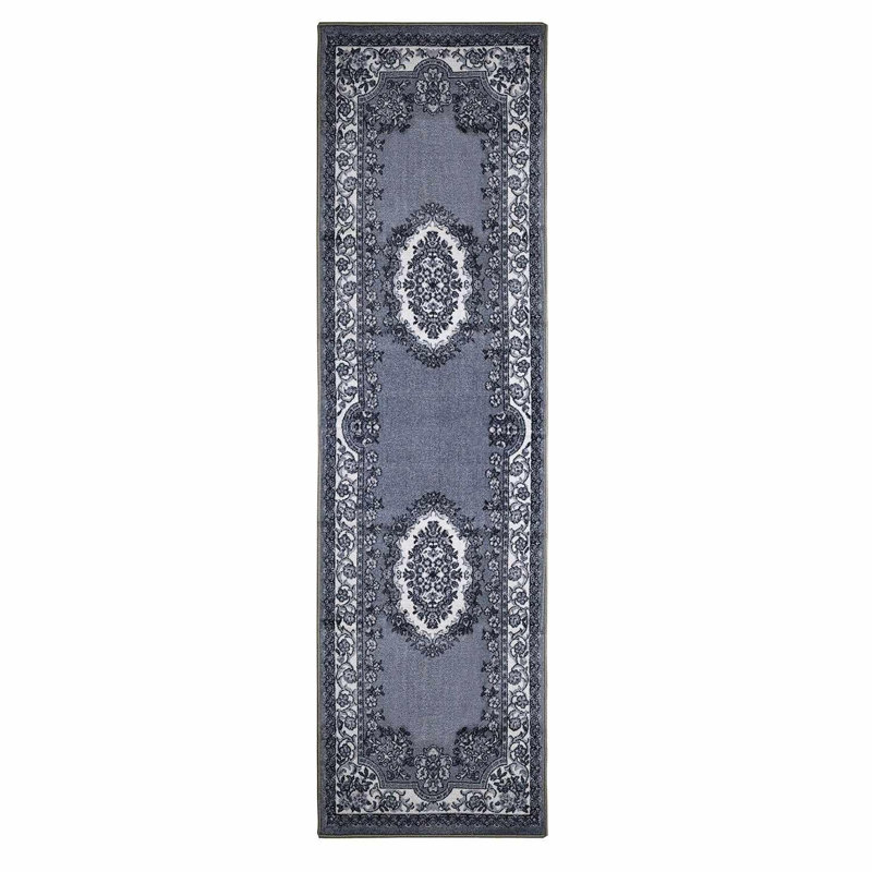 Seraphina & Classic Floral Scroll Nylon Area Rugs, Runner 2'7" x 8'