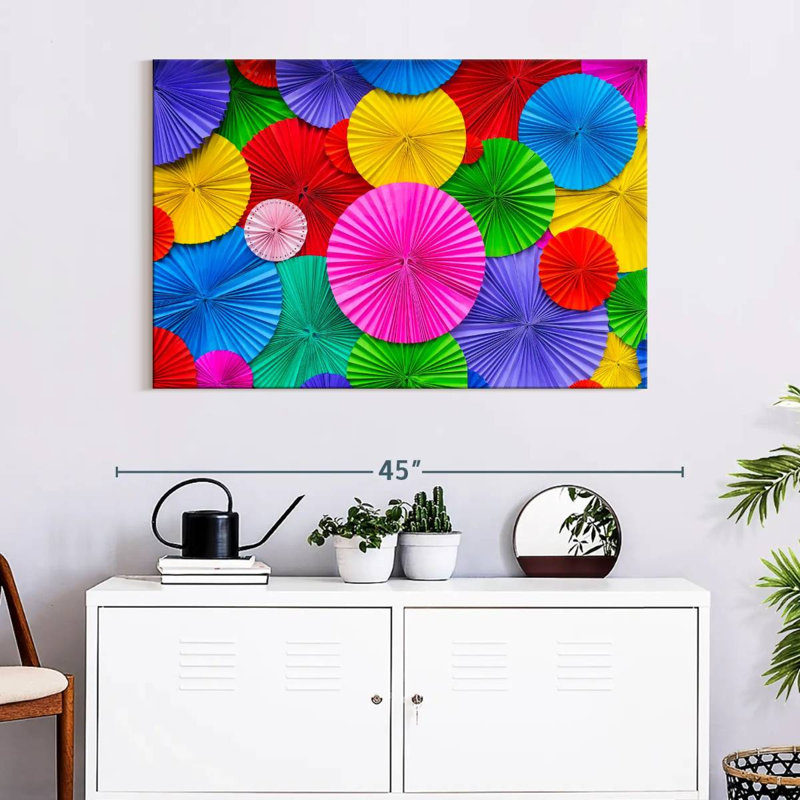 Kerner Creative Paper Wheel Decor, 26" H x 39" W