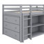 Lit mezzanine simple avec tablette de tiroir et bureau coulissant-862603275